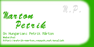 marton petrik business card